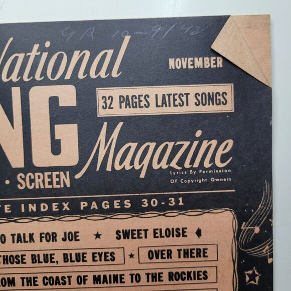 National Song Magazine Radio Stage Screen November 1942 Music 32 Page News Stage - Picture 4 of 11